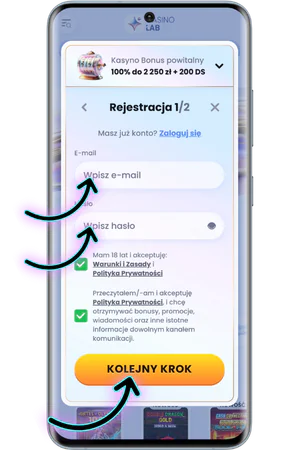 Formularz rejestracyjny w kasynie bez KYC