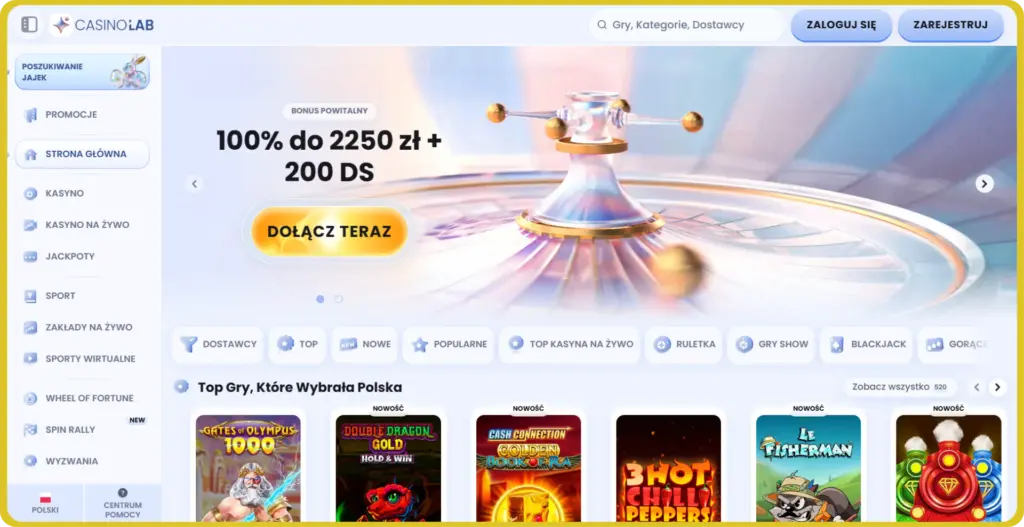 Kasyno Casinolab bez weryfikacji dla graczy z Polski